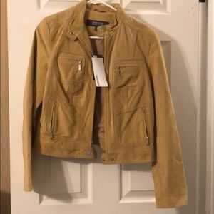 Leather tan jacket